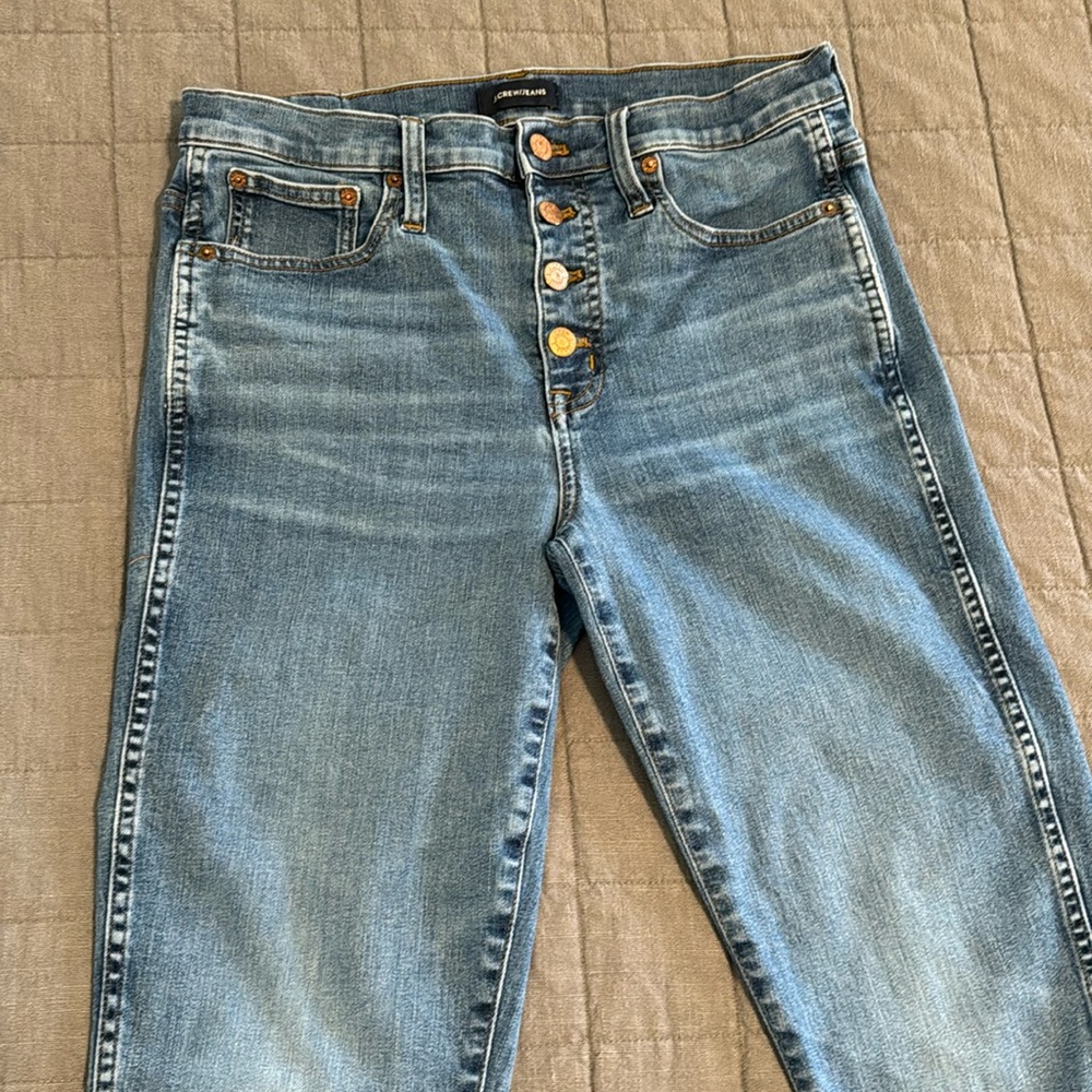 J Crew high rise button fly jeans